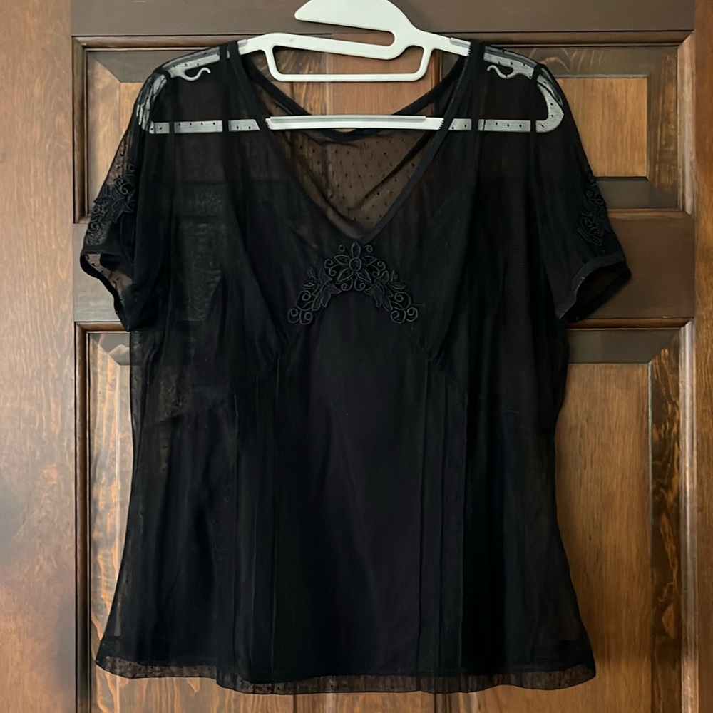 Women’s Black Lace Blouse L